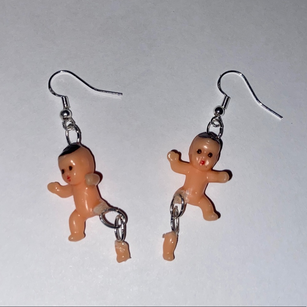 COPY - dislocated plastic baby earrings